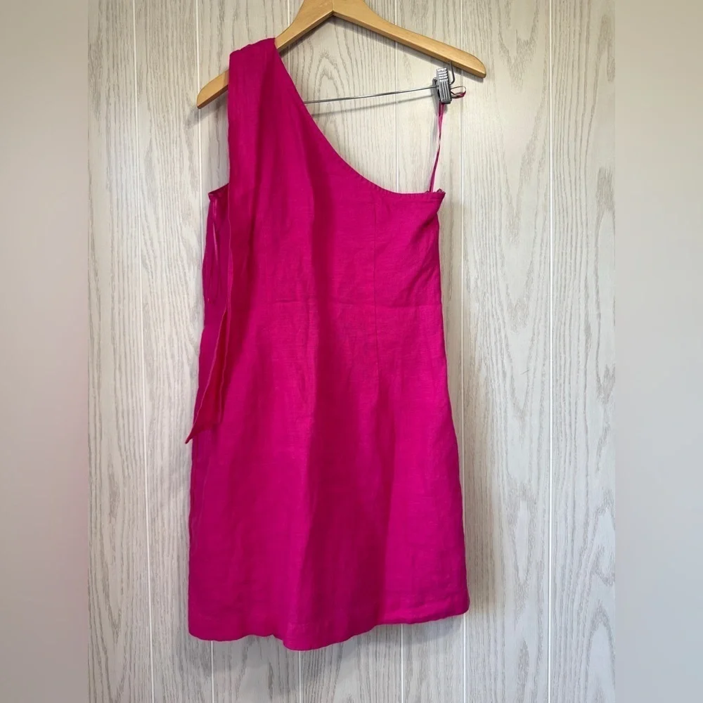 J Crew Women's Asymmetrical Sleeveless A-Line Linen Mini Dress Pink Size XS NWT